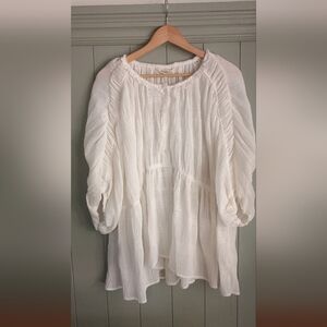 Max Studio White Blouse with Textured Design